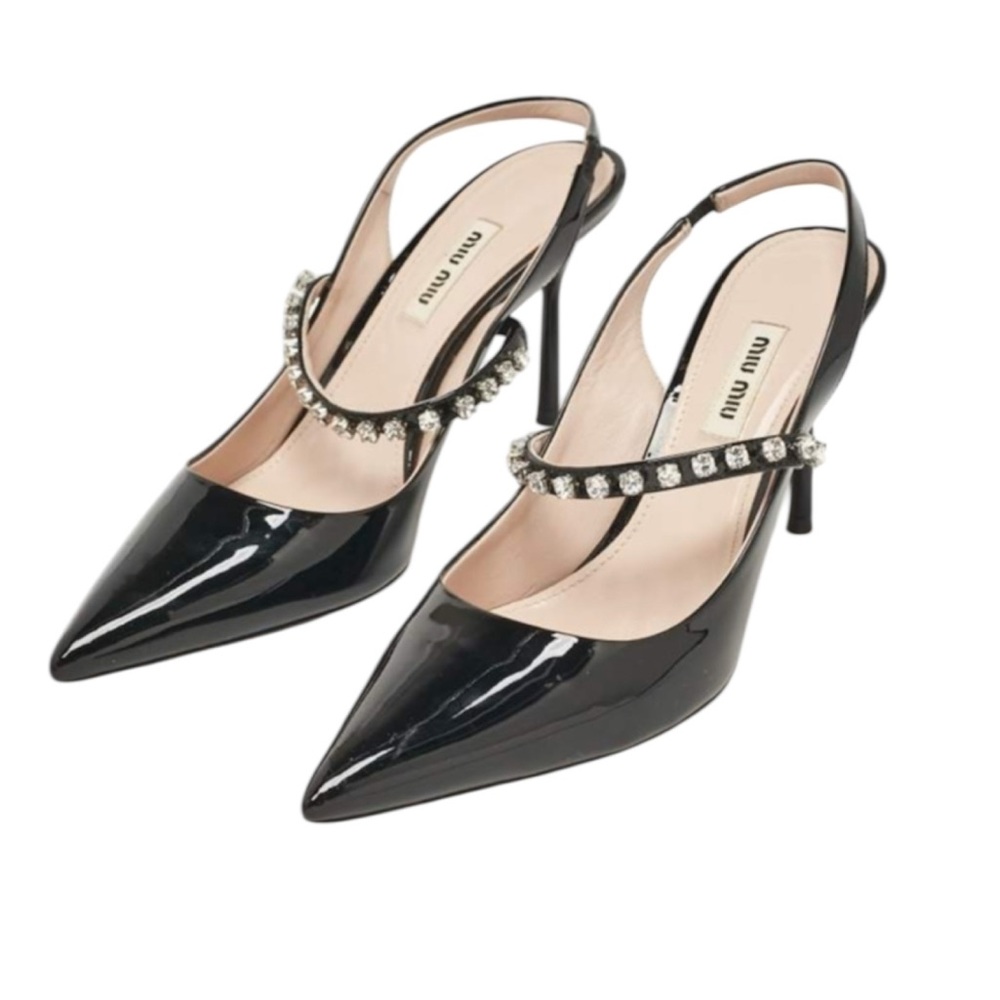 NEW! Miu Miu «Camoscio» Crystal slingback heels✨ - Picture 3 of 7